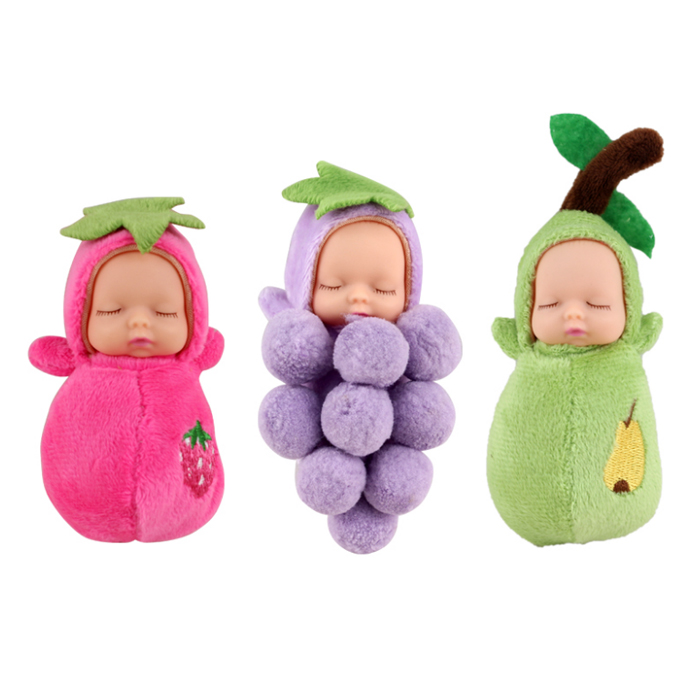 Promotion Baby Soft Sleeping Cartoon Fruit Rag Stuffed Filling Cotton Dolls