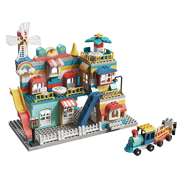 Windmill farm train set grounder 165 pcs building block