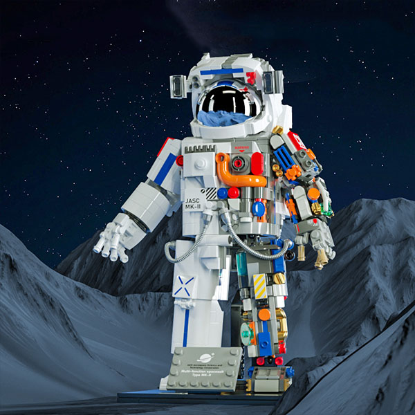 DIY Mechanical Astronaut Brick Spaceman Astronaut Model