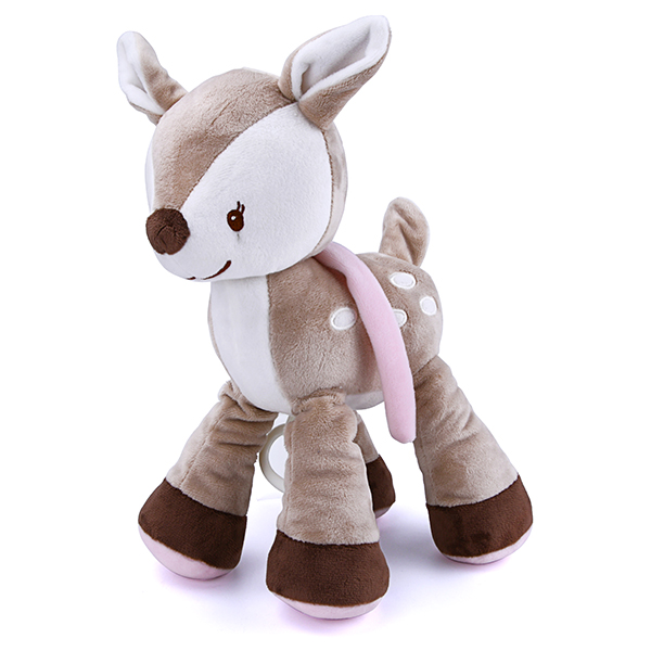 Cute cartoon plush toy figurine sound light music doll figurine baby soothing toy doll