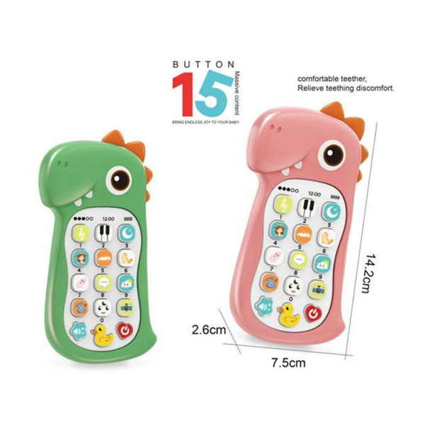 Cute early learning mobile game teether bite toys smart baby phone