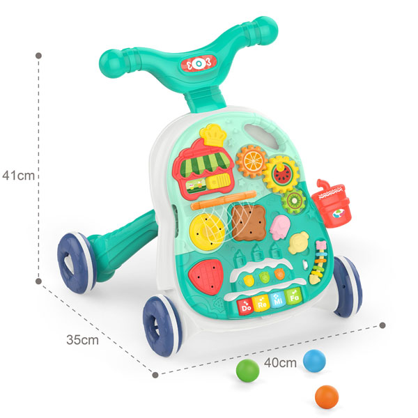 2 modes New style baby gifts Multi-function 5 in 1 game table musical hand-push baby walker