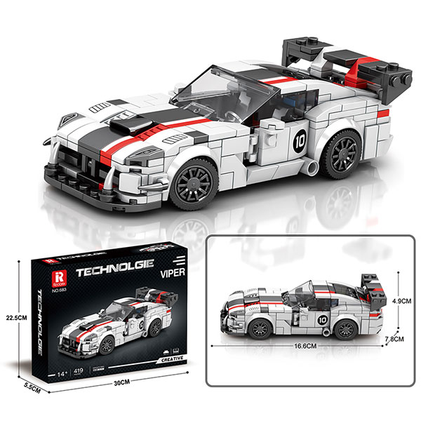 Dodge Viper Car Assembling 419 pcs Building Block Racing car