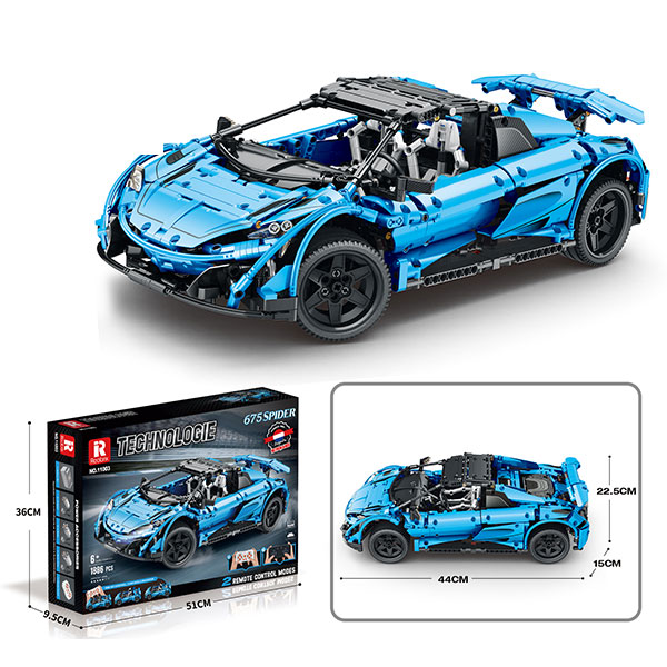 Technology machinery spider super sports car high difficulty building block toy 1886 pcs