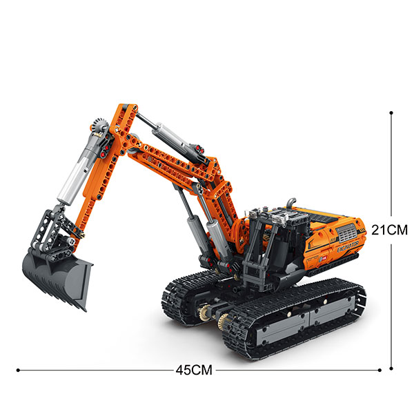 Mechanical excavator engineering vehicle remote control assembling building block toys