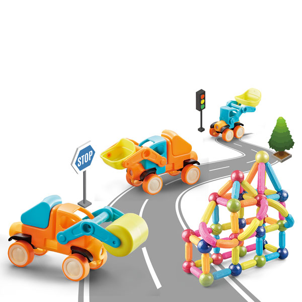 Magnetic Puzzles city vehicles 100 pcs