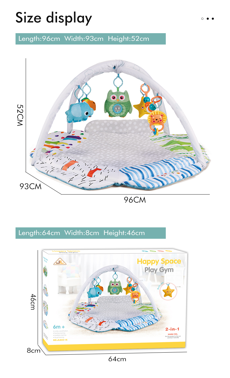 Eco-friendly Indoor Activity Plush Moon Pillow Baby Play Mat Carpet Soft Baby Play Mat Gym For Baby