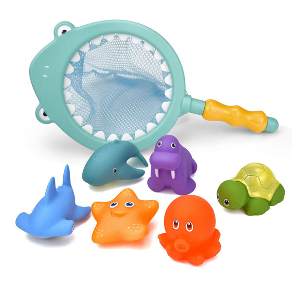 Squirting Water Sea Animal Dolphin Shark Octopus Starfish Baby Temperature Fishing Bath Toys Animal