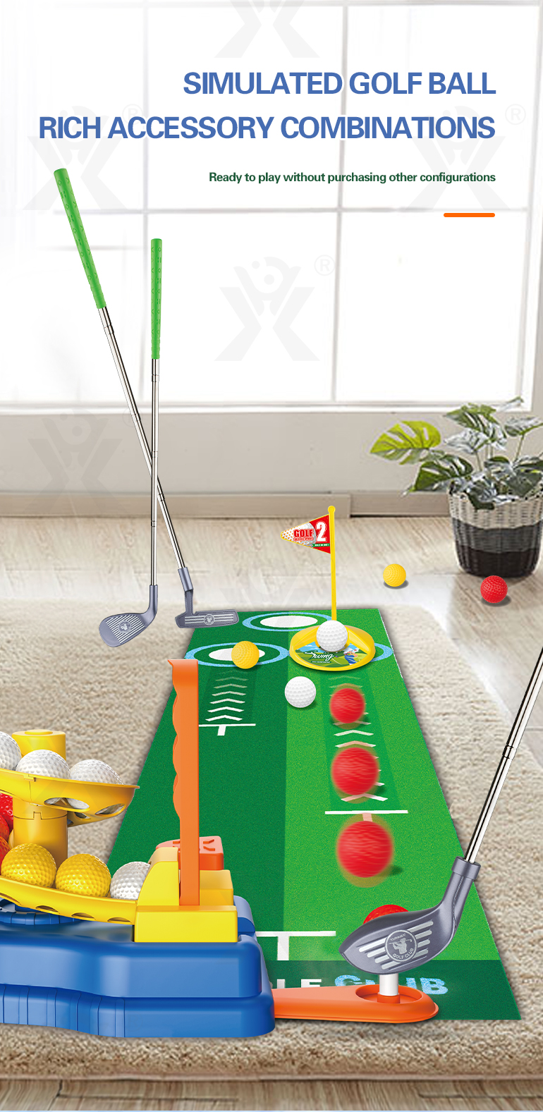 Chengji kids play golf toy multi function sports training set home golf mini game interaction outdoor games for family