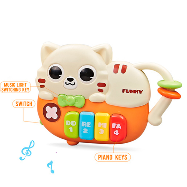 Children Musical Toys Piano Educational Keyboard Musical Instruments Piano Baby Toy Cat Piano With Sound And Light