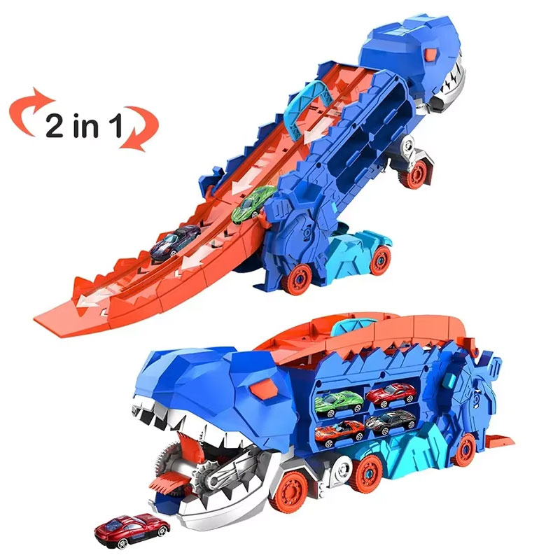 2024 New Kids Dinosaur Transport Truck Deformation Transport Truck Toys Dinosaur Truck Storage Vehicle Toy