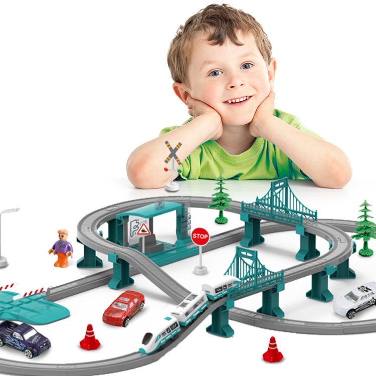 Track train toy play educational track car set for kids boys and girls best Christmas present toys for 2023