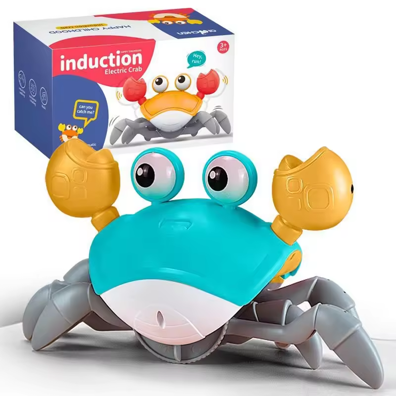 Bath Crawling Walking Induction Crab Toy with Music and LED Light