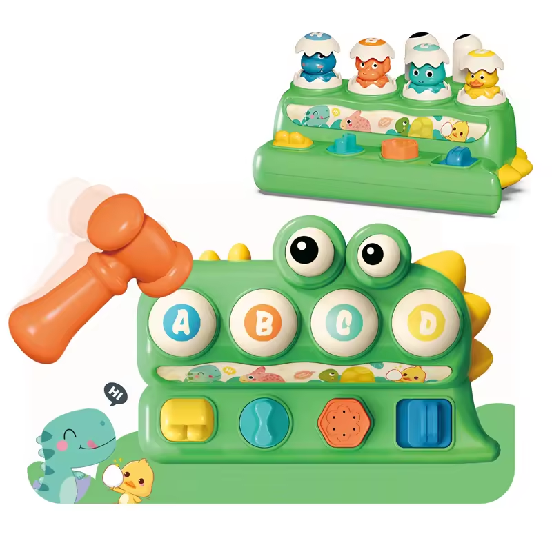 2 in 1 Pop-Up Animals Station Baby Toy with Hammer