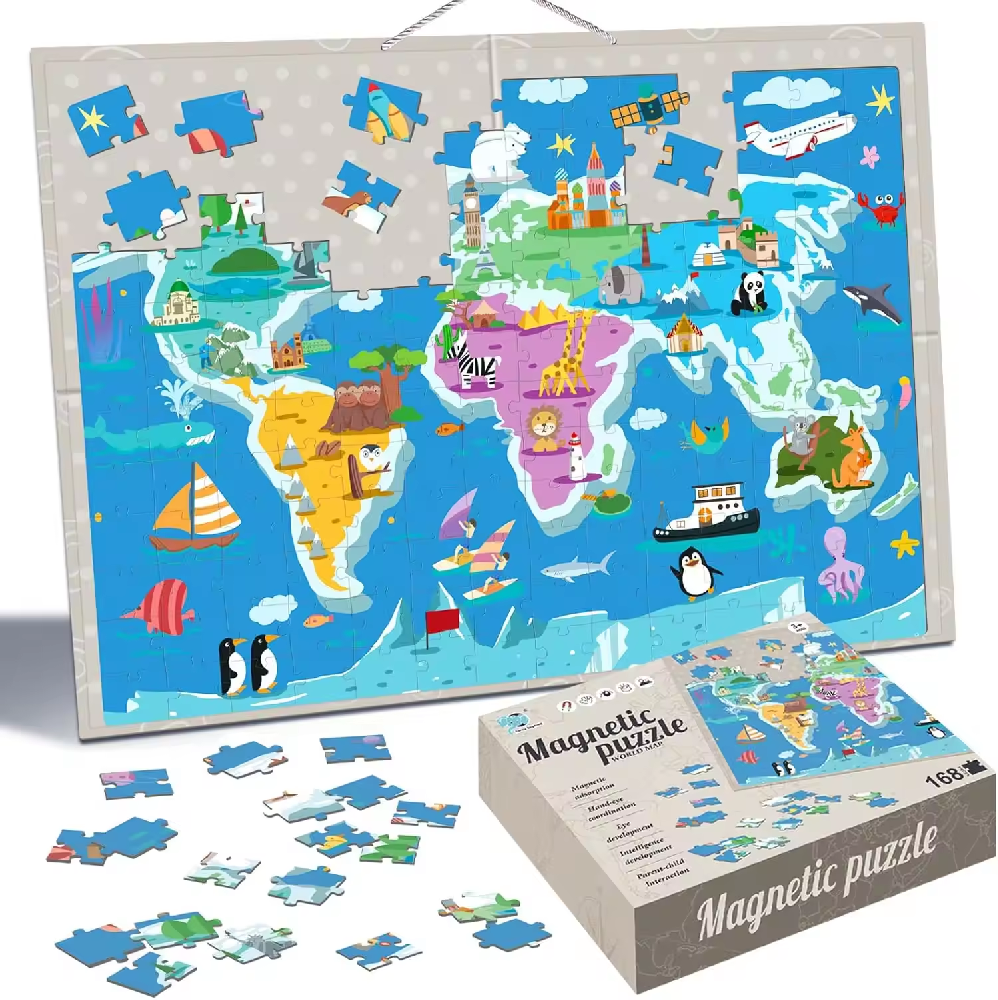 Education Jigsaw Puzzle Magnetic Jigsaw Puzzle World Map Puzzle for Children