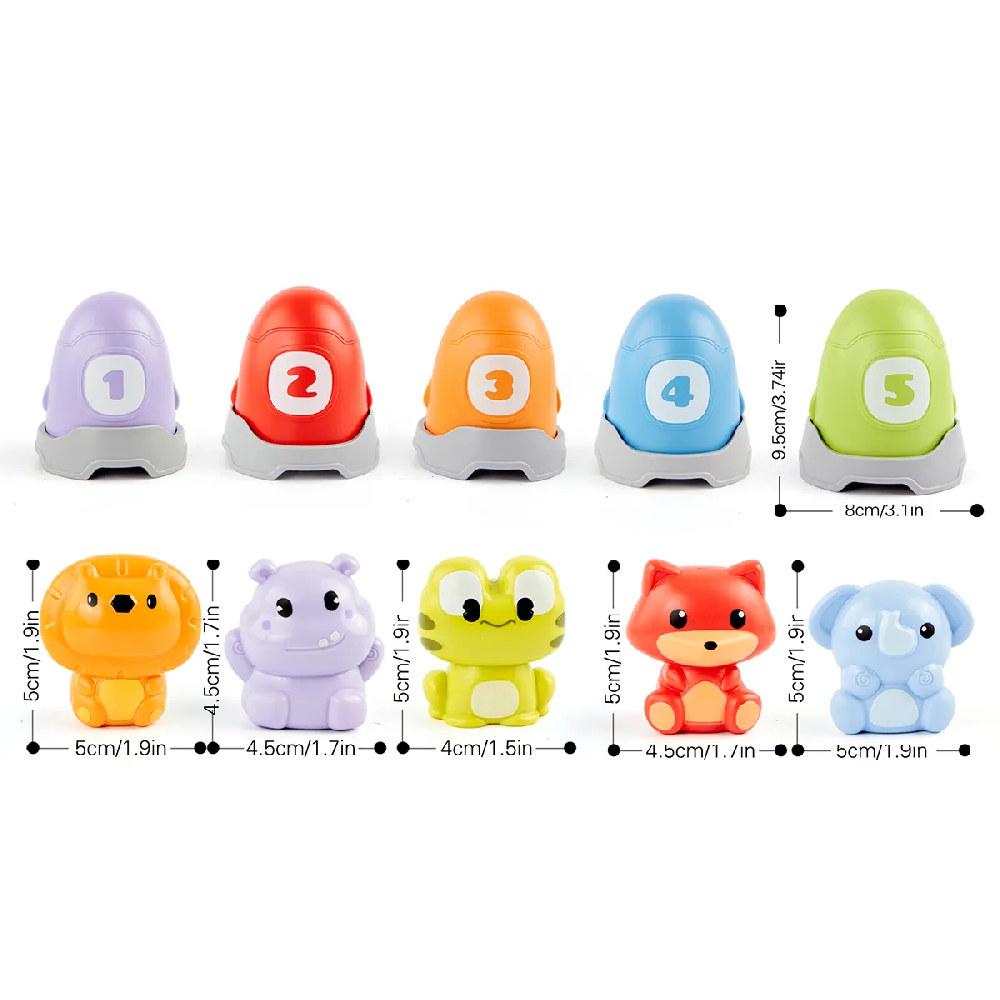 Baby Montessori Toy Animal Finger Puppets Matching Toy Color Recognition Sorting Number Learning Counting Matching Game